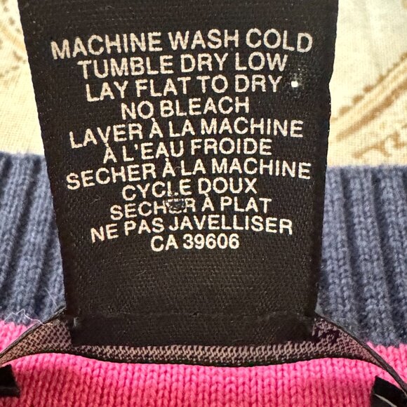 Pink Tartan blue and pink sweater sz S - Picture 8 of 10